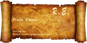 Rudi Emma névjegykártya